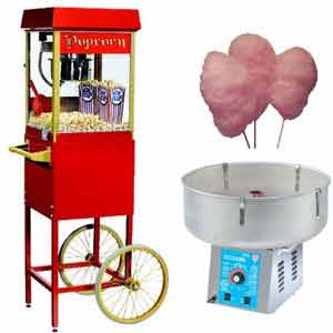 popcornmachine, spinsuikermachine